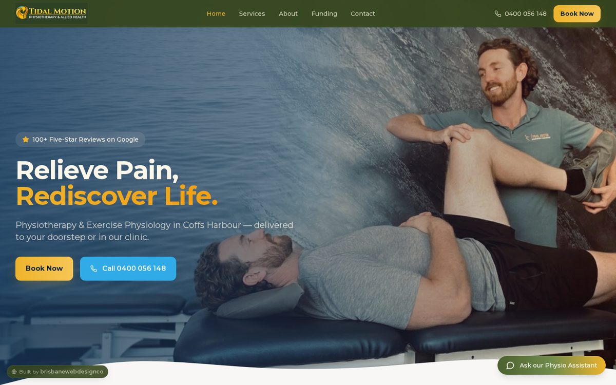 Tidal Motion website homepage