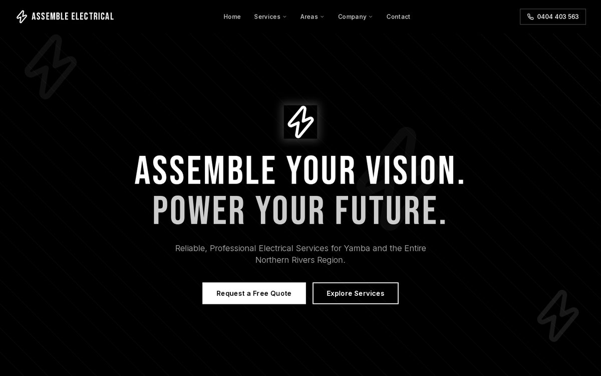 Assemble Electrical website homepage